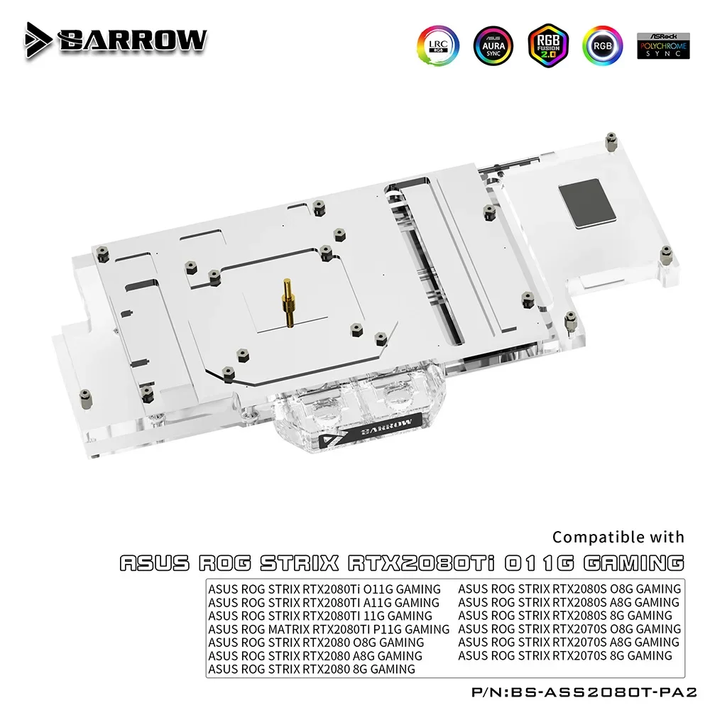 Bloque de Agua Barrow GPU Compatible ASUS ROG STRIX RTX 2080 - ARGB - imagen 4
