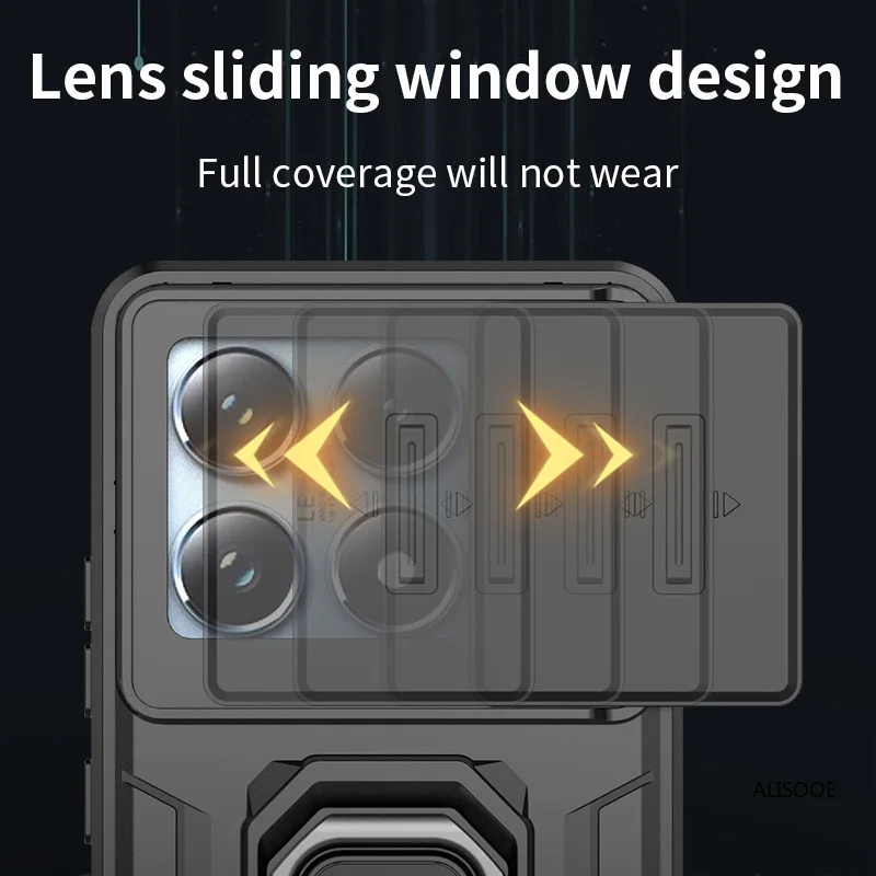Xiaomi 14T Pro 5G – Funda Deslizable con Soporte Anillo Antigolpes - imagen 5
