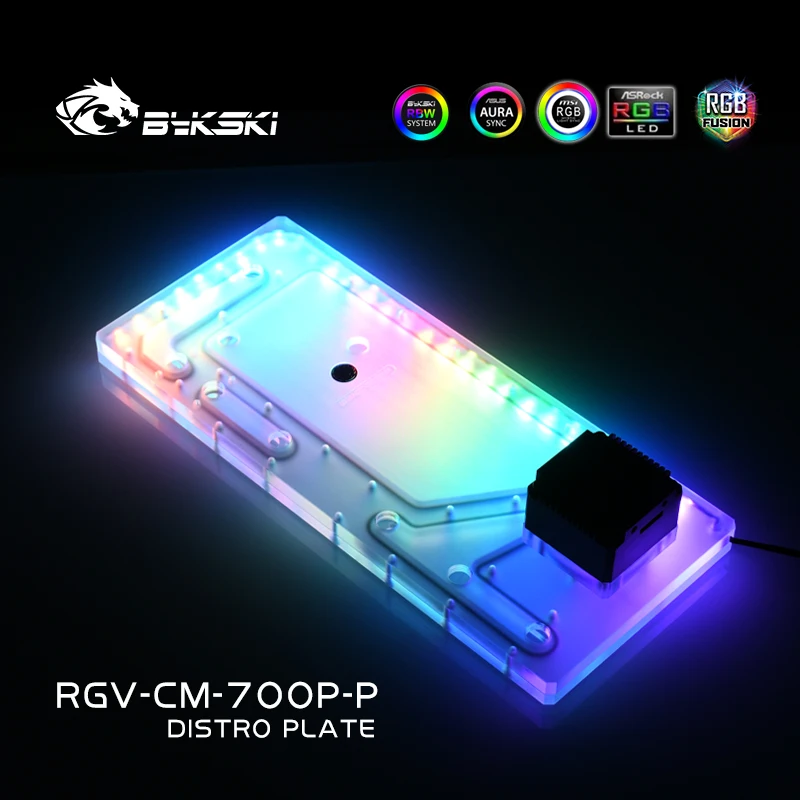 Canal de Agua Acrílico BYKSKI para Cooler Master C700P – CPU GPU RGB