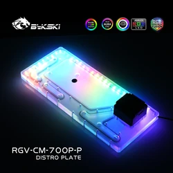 Canal de Agua Acrílico BYKSKI para Cooler Master C700P – CPU GPU RGB
