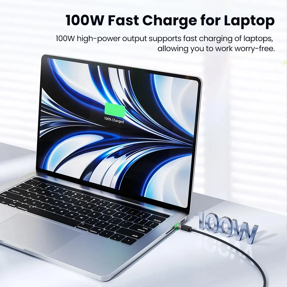 Toocki Cable USB-C a USB-C PD de 100 W para carga y datos - imagen 3