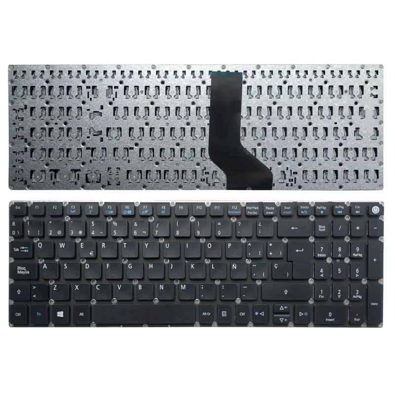 Teclado de repuesto negro para Acer Aspire vista frontal