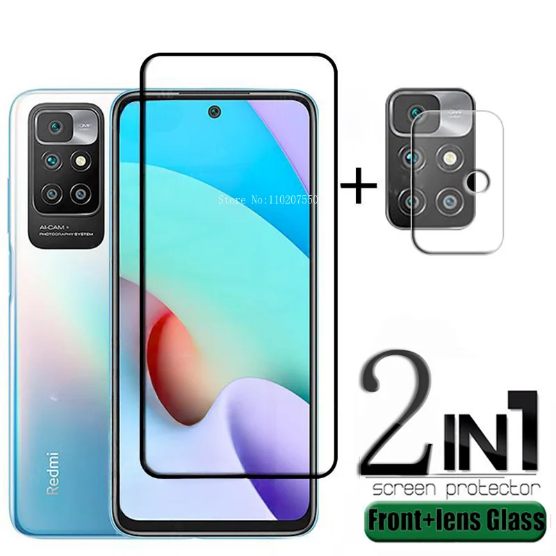 Cristal templado 2 en 1 para Xiaomi Redmi 10 2022: protección pantalla y lente