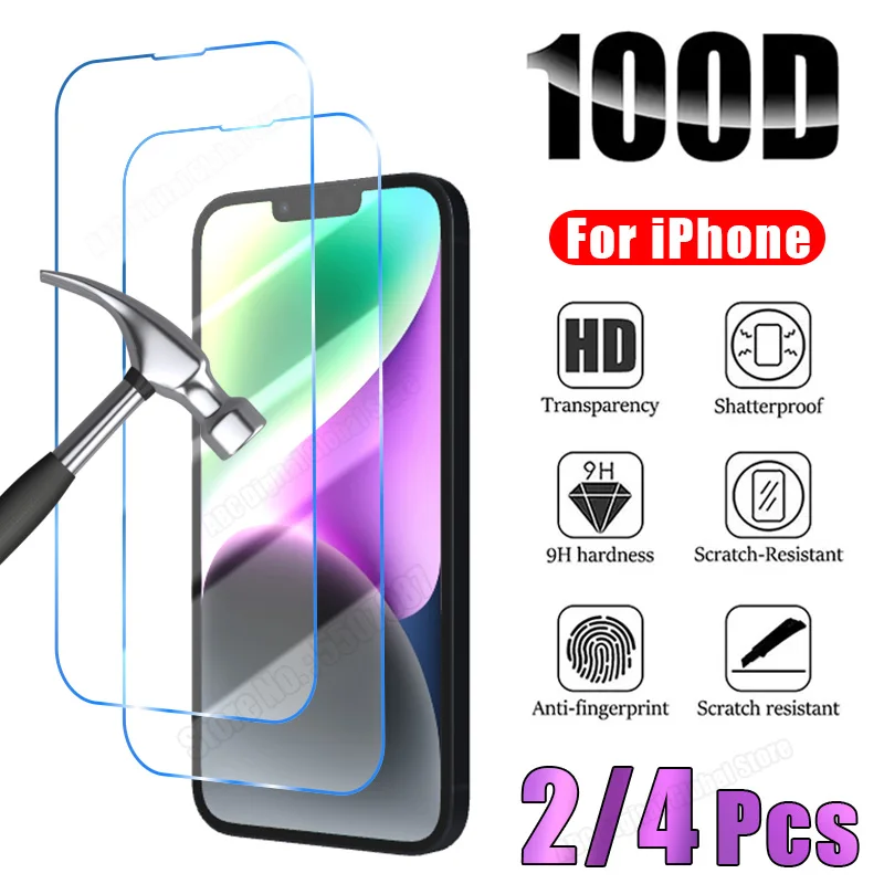 Protector de cristal templado transparente para iPhone
