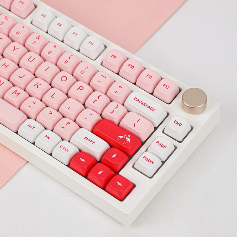 Teclado mecánico AULA F75 / GK61 / Anne Pro 2 Teclas PBT Flamenco - imagen 2