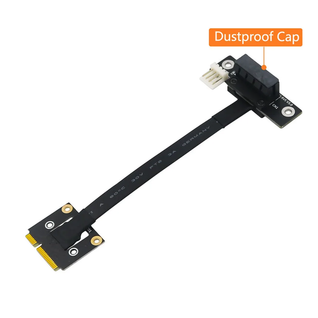 Cable elevador Mini PCIe a PCI Express visto de frente