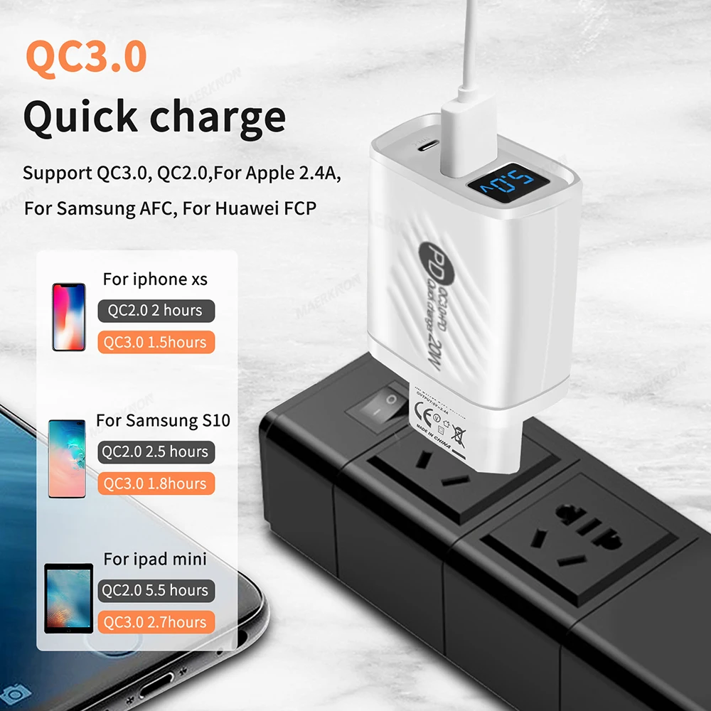 Cargador USB LED mostrando voltaje en pantalla