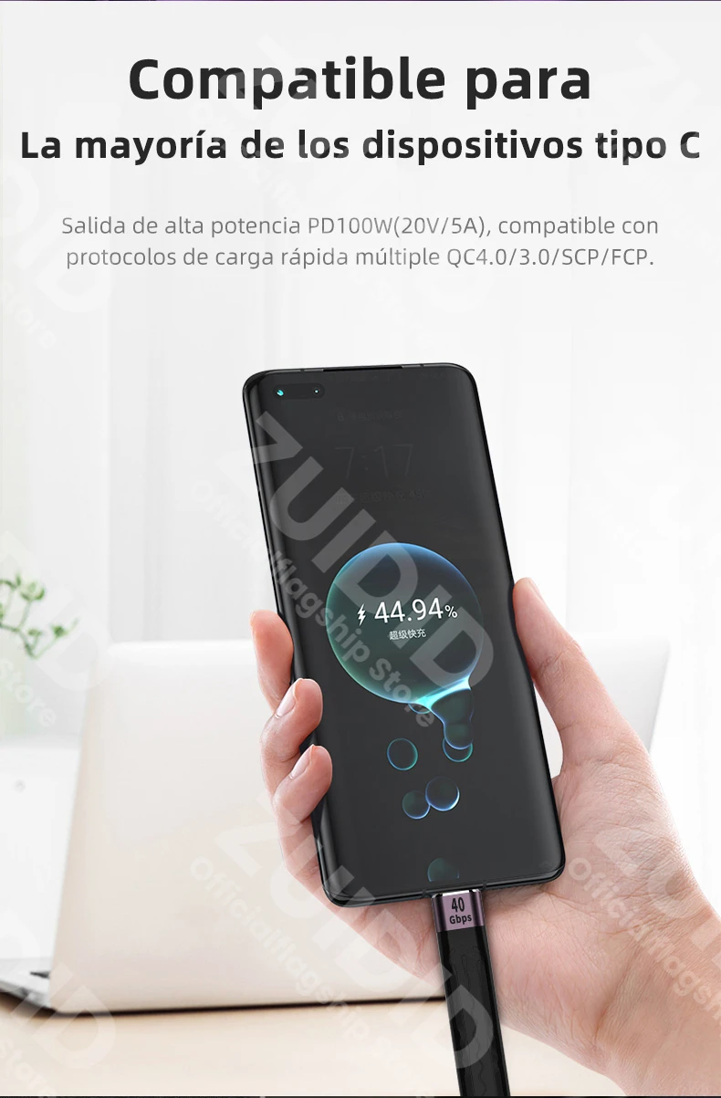 Cable en uso con monitor 4K