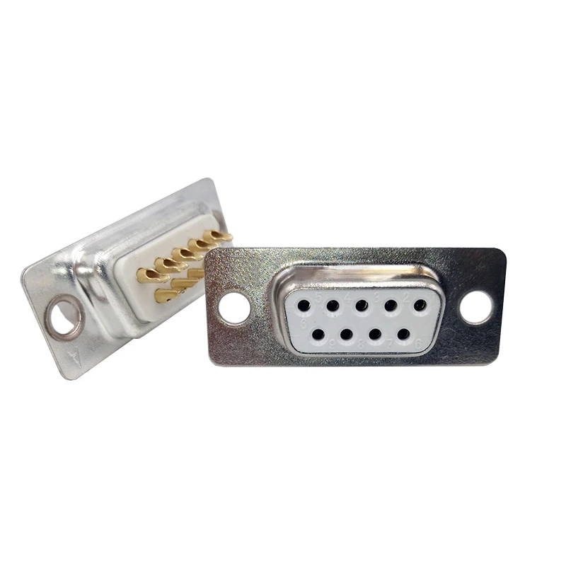 Vista lateral del conector DB9 macho tipo pin