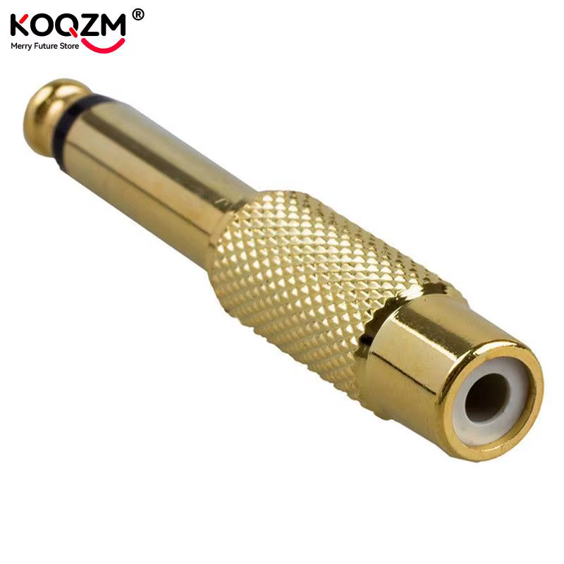 Adaptador Jack 6,35 mm Mono a RCA Hembra Chapado en Oro - imagen 4