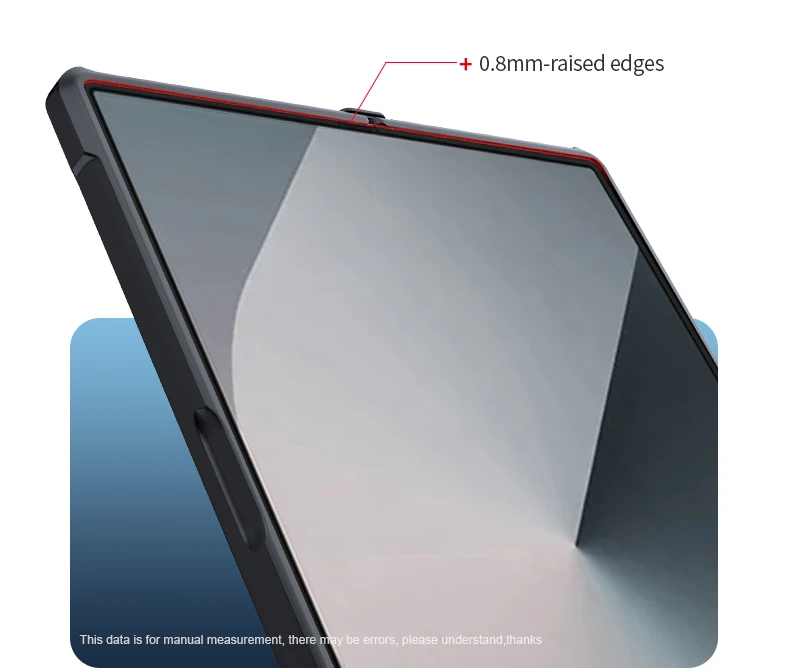 Borde elevado para proteger la pantalla