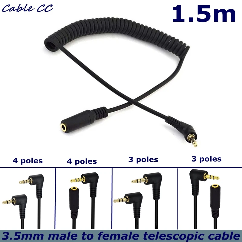 Cable AUX en espiral visto de cerca