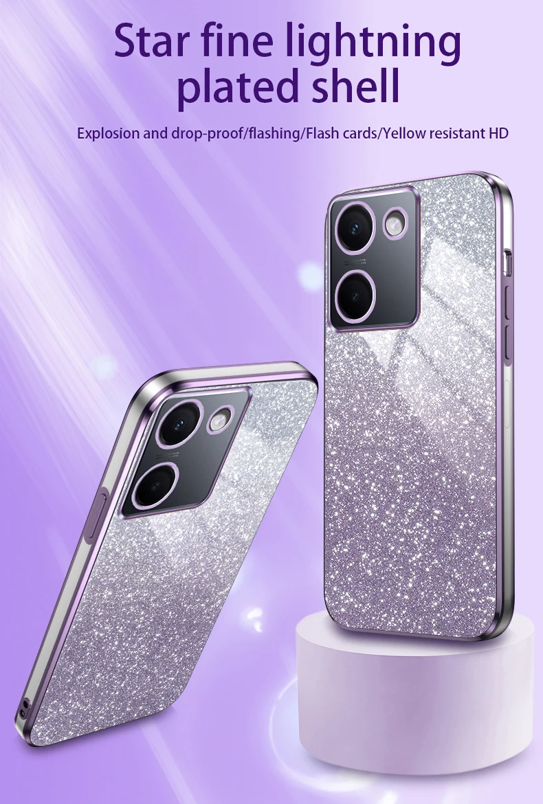 Funda de silicona con brillo degradado en tonos azules