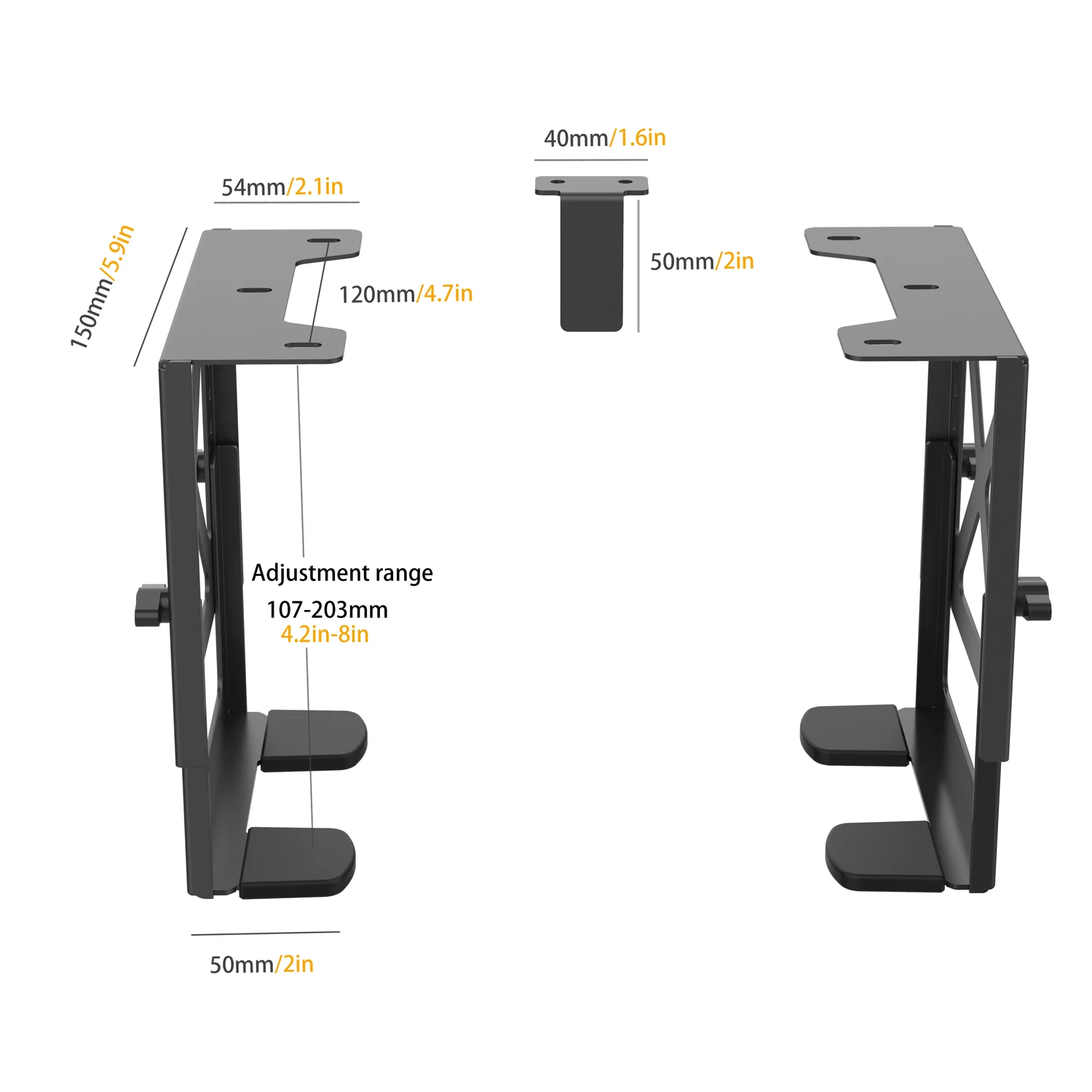 Soporte montaje ajustable bajo escritorio Monzlteck para PC NAS CPU UPS - imagen 3