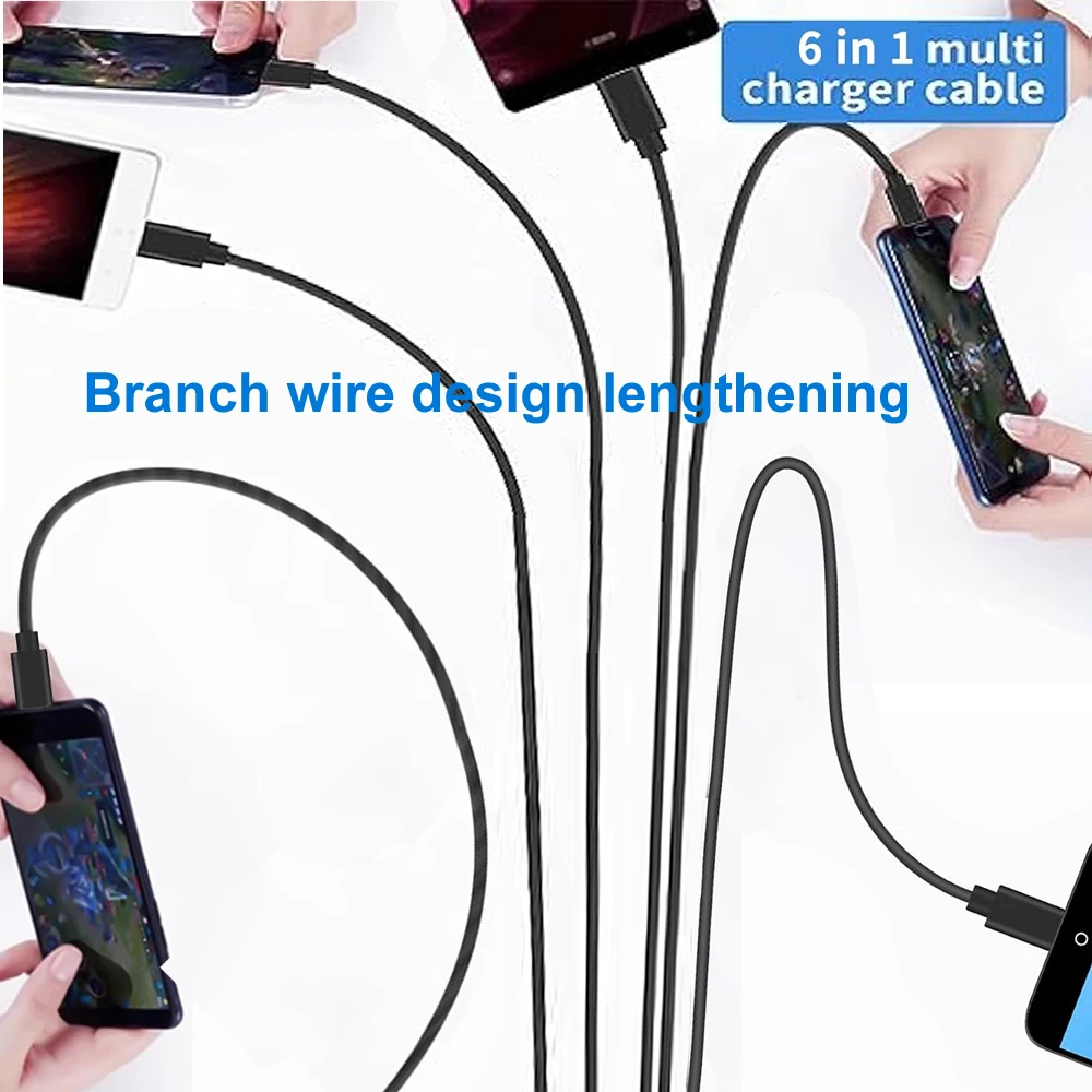 Cable Divisor USB-C 6 en 1 para Android y Dispositivos TypeC - imagen 3