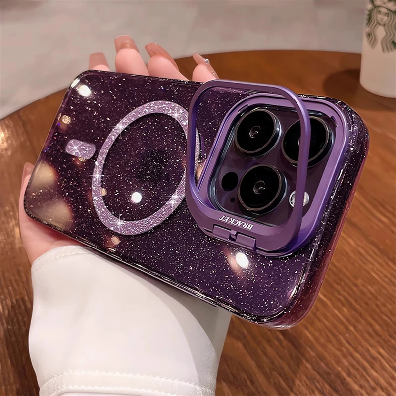 Funda MagSafe Glitter Acrílica iPhone 11-15 Pro Max Cámara magnética - imagen 5