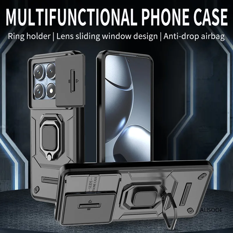 Xiaomi 14T Pro 5G – Funda Deslizable con Soporte Anillo Antigolpes - imagen 4
