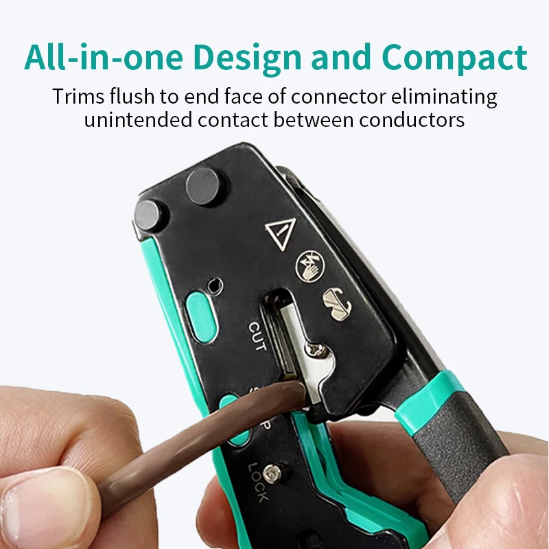 ZoeRax Crimpadora RJ45 pasante para conectores Cat6, Cat5e y RJ12 - imagen 2