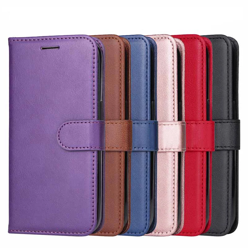Funda de cuero con tapa y ranuras