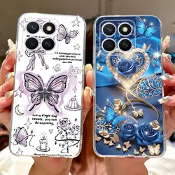 Funda Silicona Honor X8c 2025 – Diseño Flor Mariposa