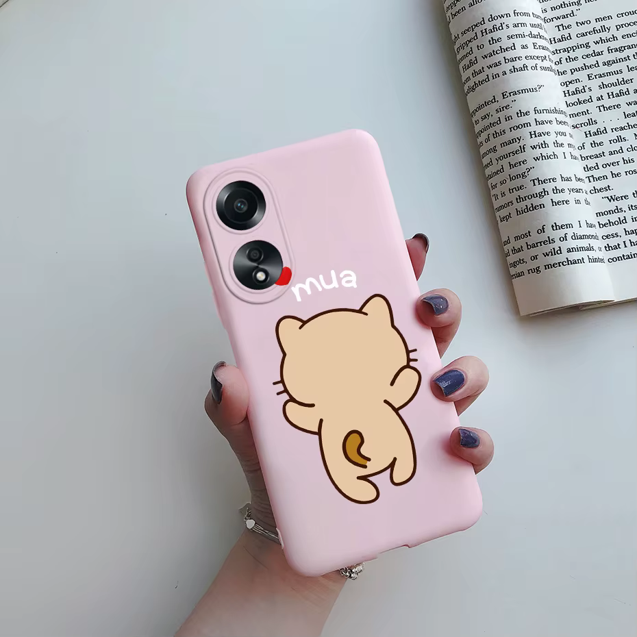 Vista frontal de la funda aplicada al OPPO A18/A58