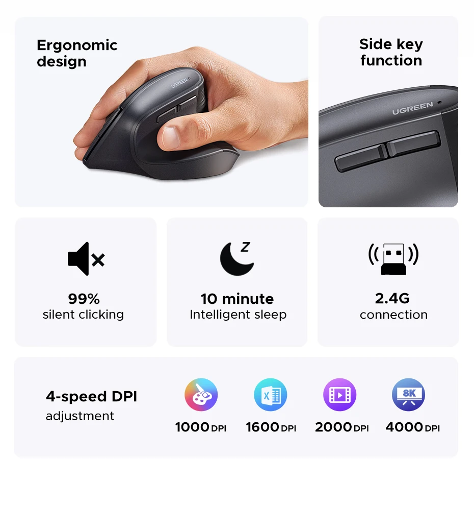 Vista del diseño vertical ergonómico