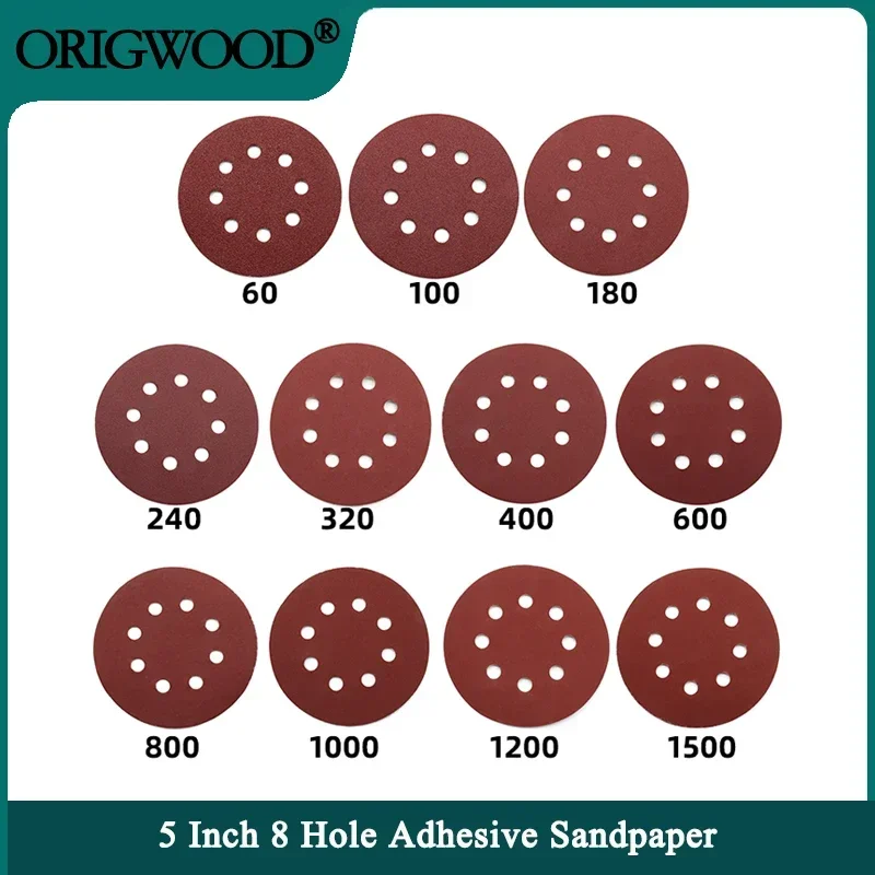 Discos de Lijado Orbital 5" 8 Orificios – Grano 60-2000 Hook Loop