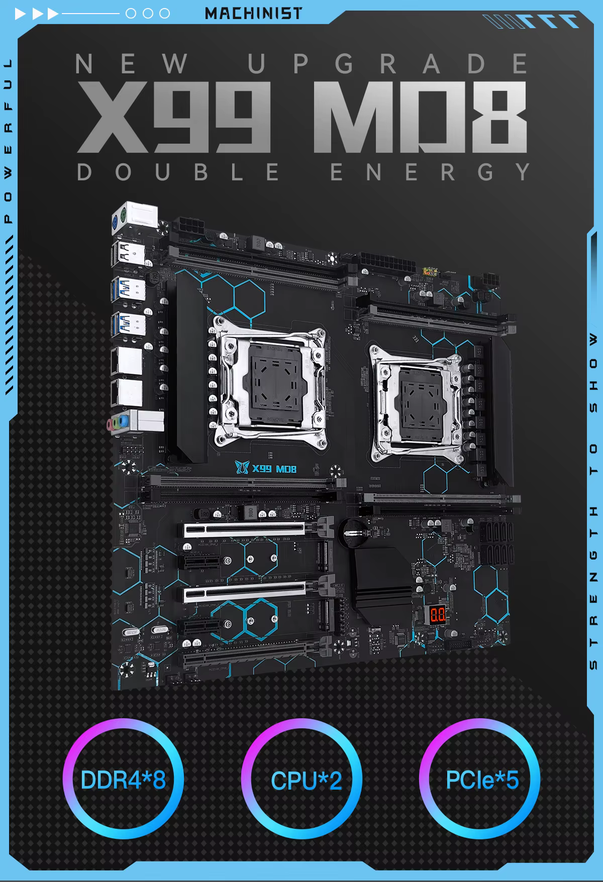 Detalle de las ocho ranuras DDR4 ECC