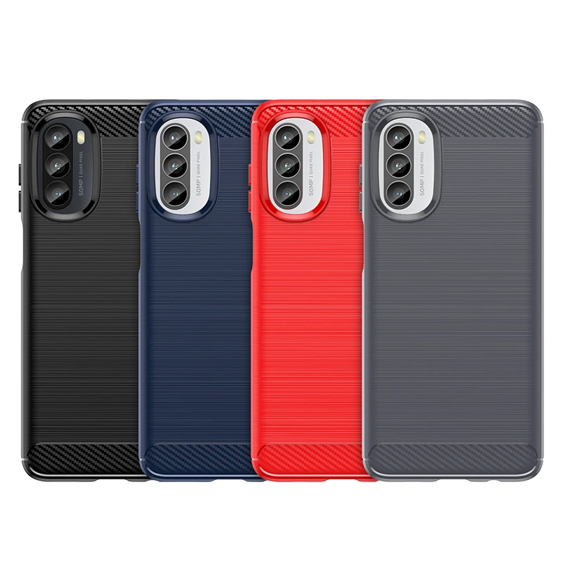 Vista frontal de la funda negra con textura antideslizante
