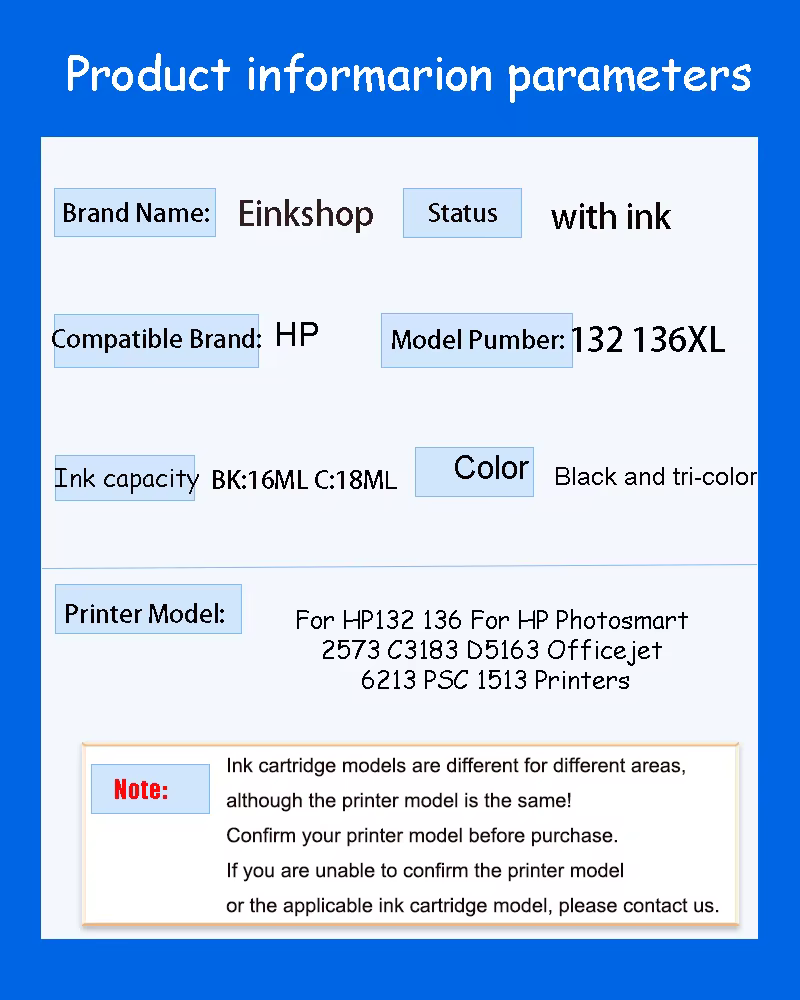 Cartucho tinta HP 132/136 compatible Photosmart e Officejet recambio - imagen 5