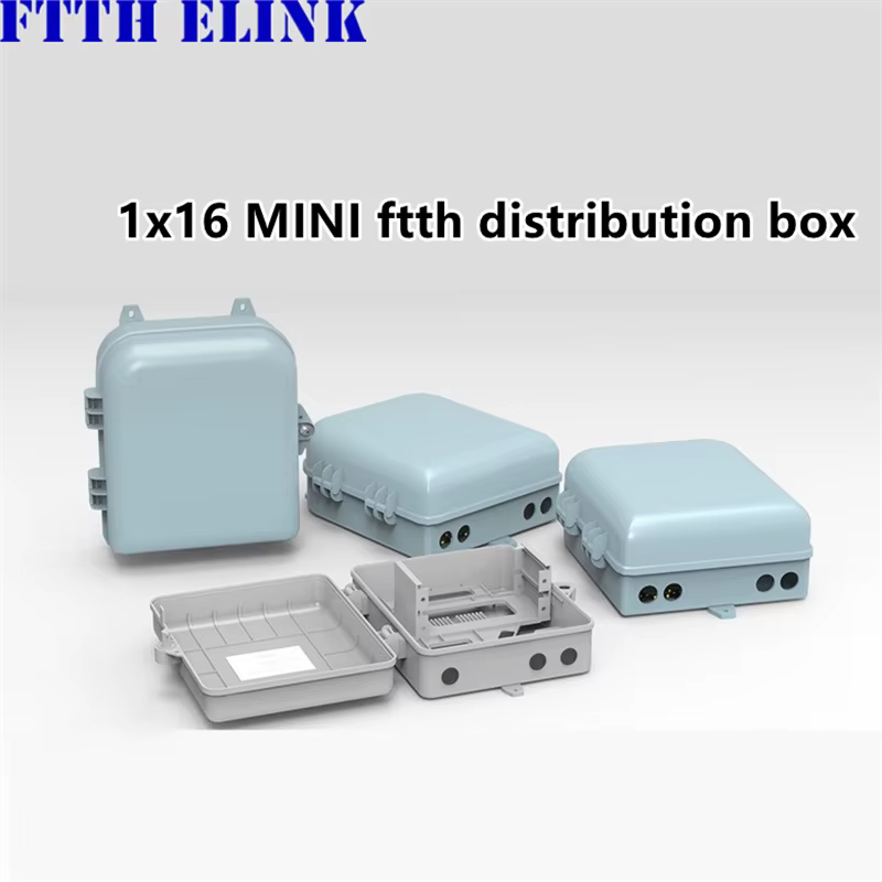 Caja de distribución FTTH 1x16 vista frontal
