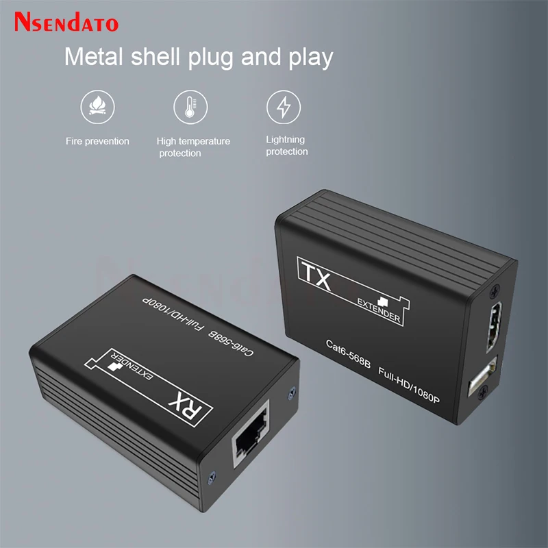 Extensor HDMI KVM USB por LAN Cat6 1080p - imagen 4