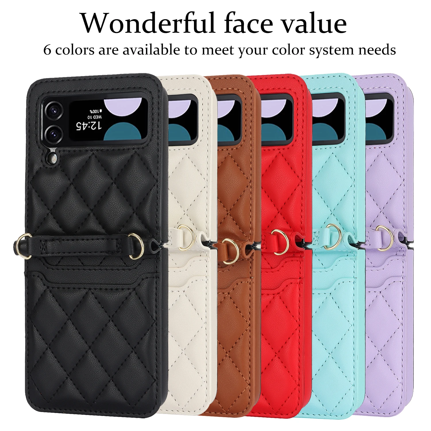 Funda billetera cuero Samsung Galaxy Z Flip vista frontal