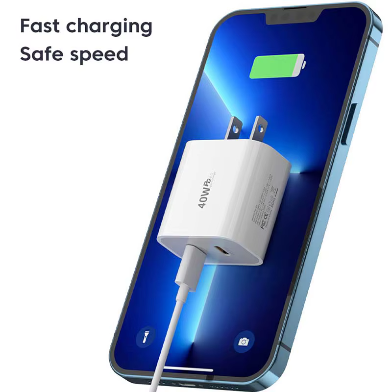 Cargador USB-C 40 W PD doble puerto con cable - imagen 2