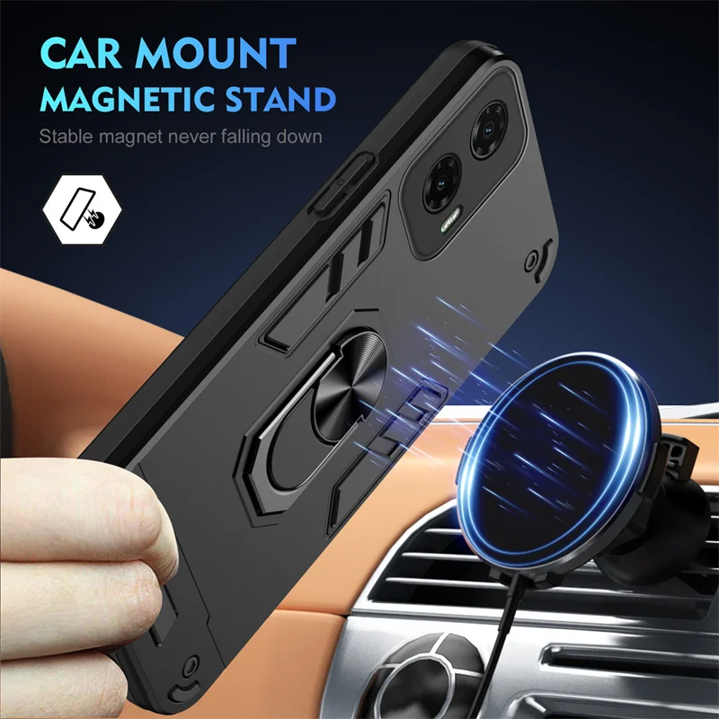 Funda militar Motorola Moto G35/G55/G75/G85 5G con anillo - imagen 3
