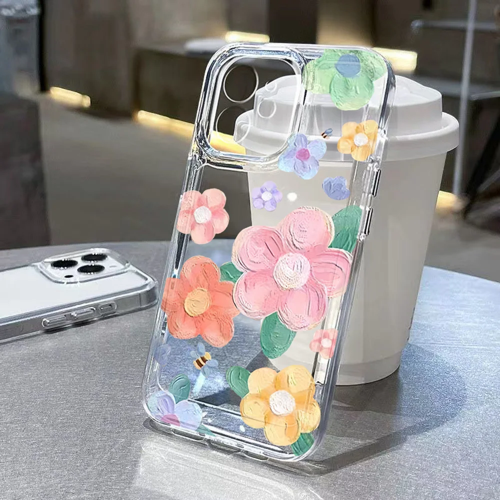 Funda Silicona iPhone 15 Pro Max – Flores Transparente Antigolpes - imagen 3