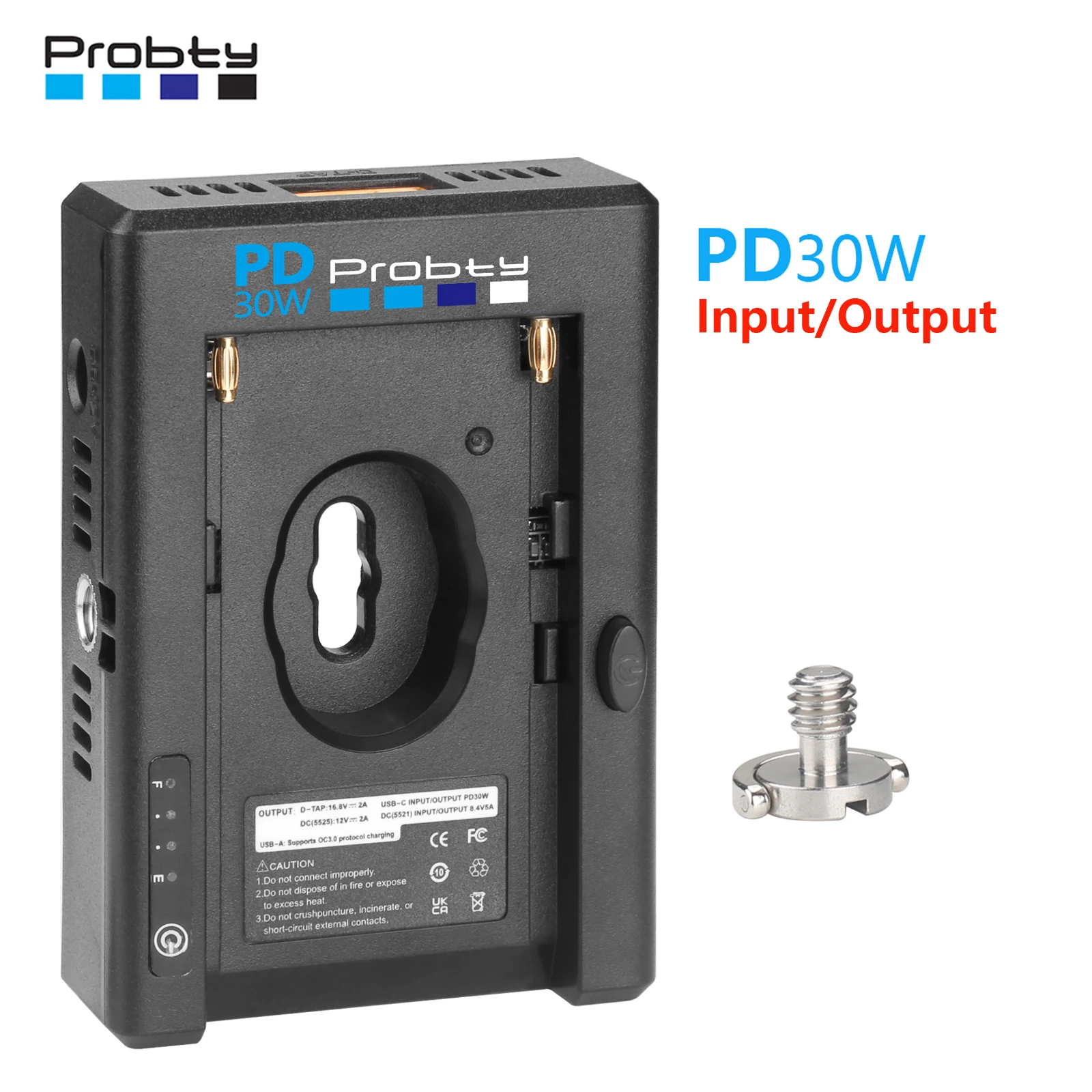 Adaptador Batería NP-F PD 30 W con Zapata Fría y Rosca 1/4 para Cámara