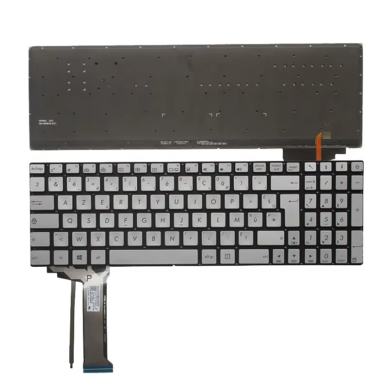 Teclado retroiluminado rojo para ASUS N751 con vista frontal