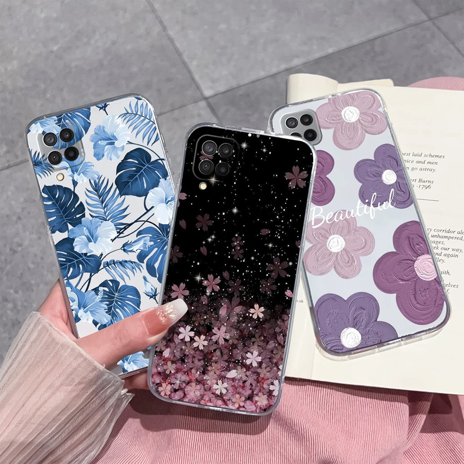 Funda Floral Samsung Galaxy A12 / M12 / F12 – Transparente TPU - imagen 3