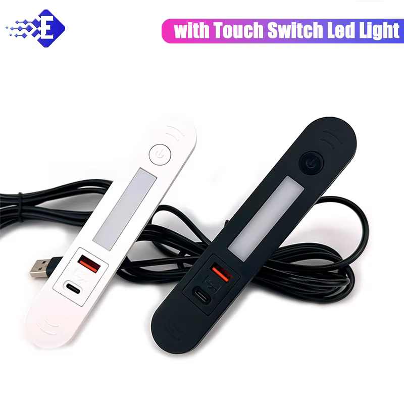 Enchufe Empotrable Oculto USB-A USB-C con Luz Nocturna