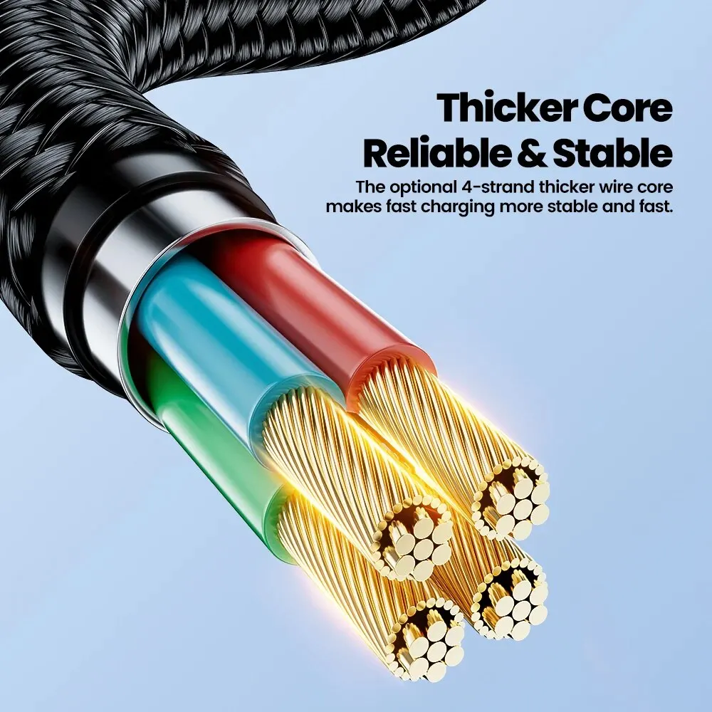 Toocki Cable USB-A a USB-C acodado con carga rápida - imagen 3
