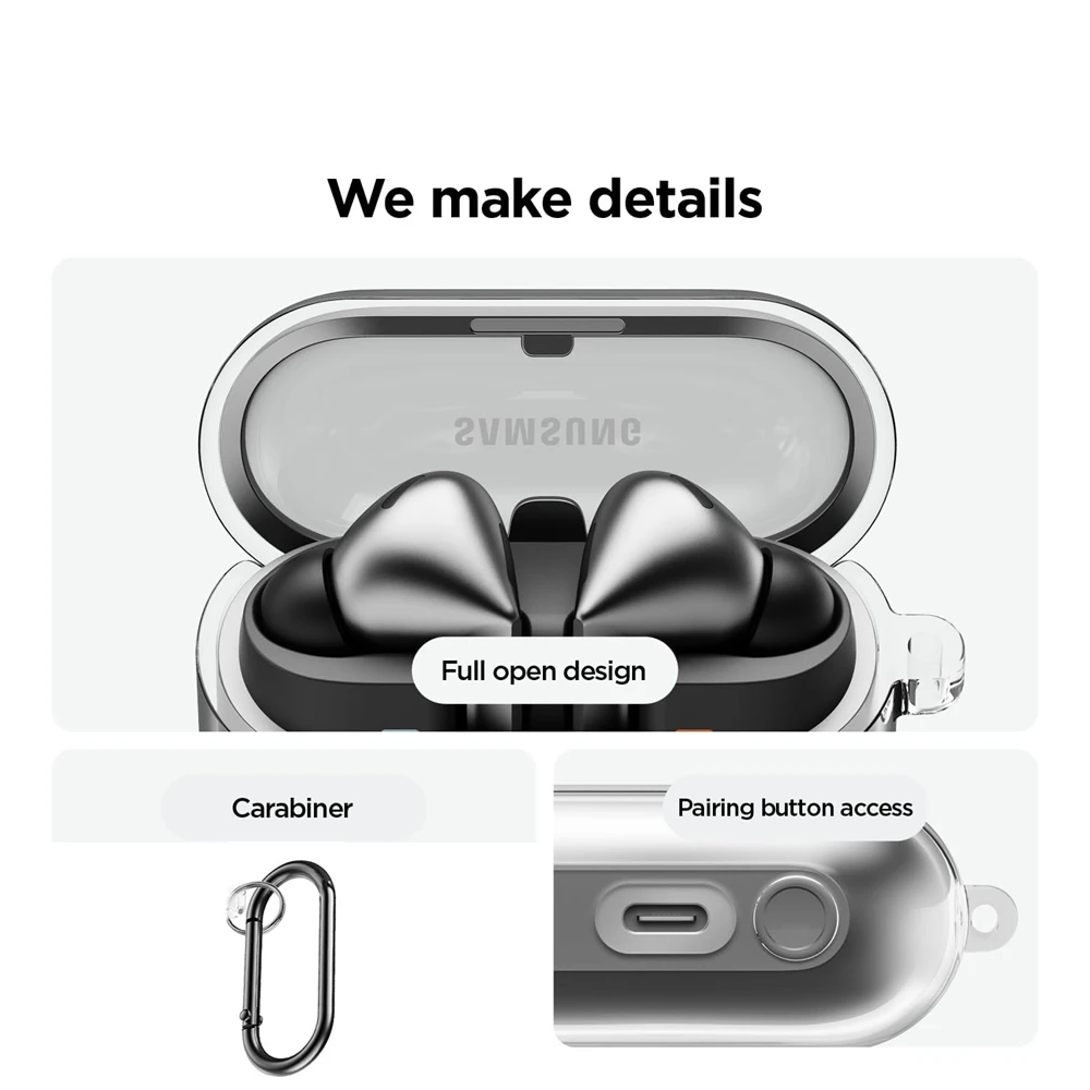 Samsung Galaxy Buds3 Pro y Buds3 – Funda Transparente con Mosqueton - imagen 2