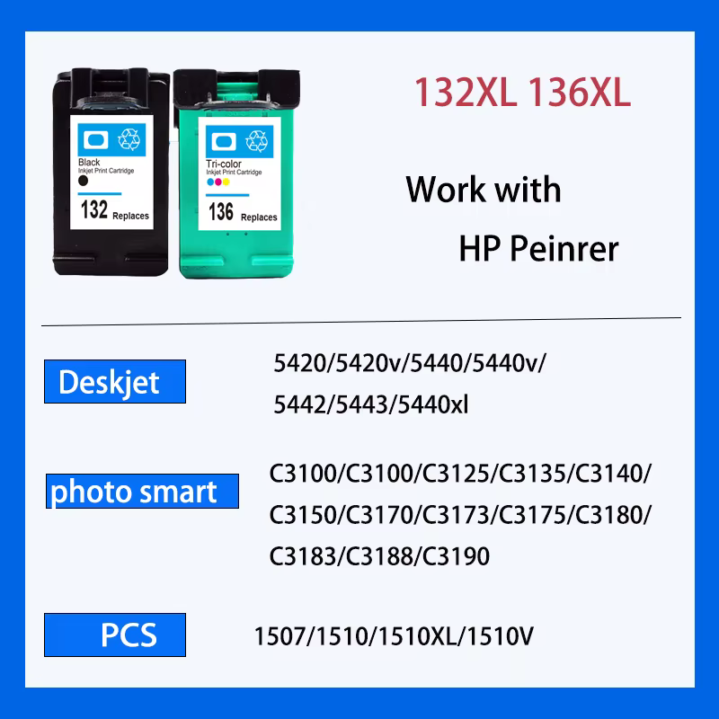 Cartucho tinta HP 132/136 compatible Photosmart e Officejet recambio - imagen 3