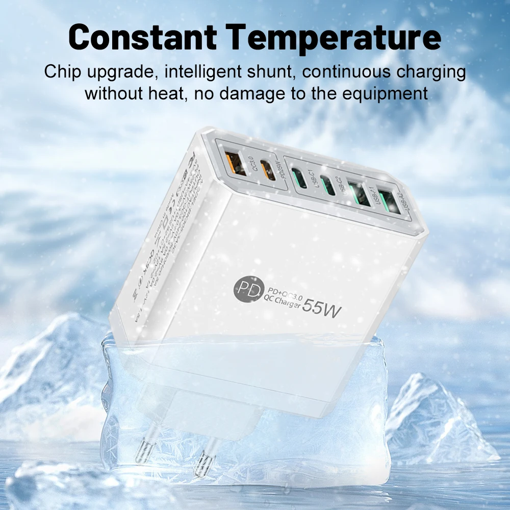 Cargador de viaje 55 W QC 3.0 con USB y Power Delivery - imagen 5
