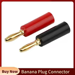 Conector Banana 4mm Chapado en Oro para Altavoces Rojo y Negro