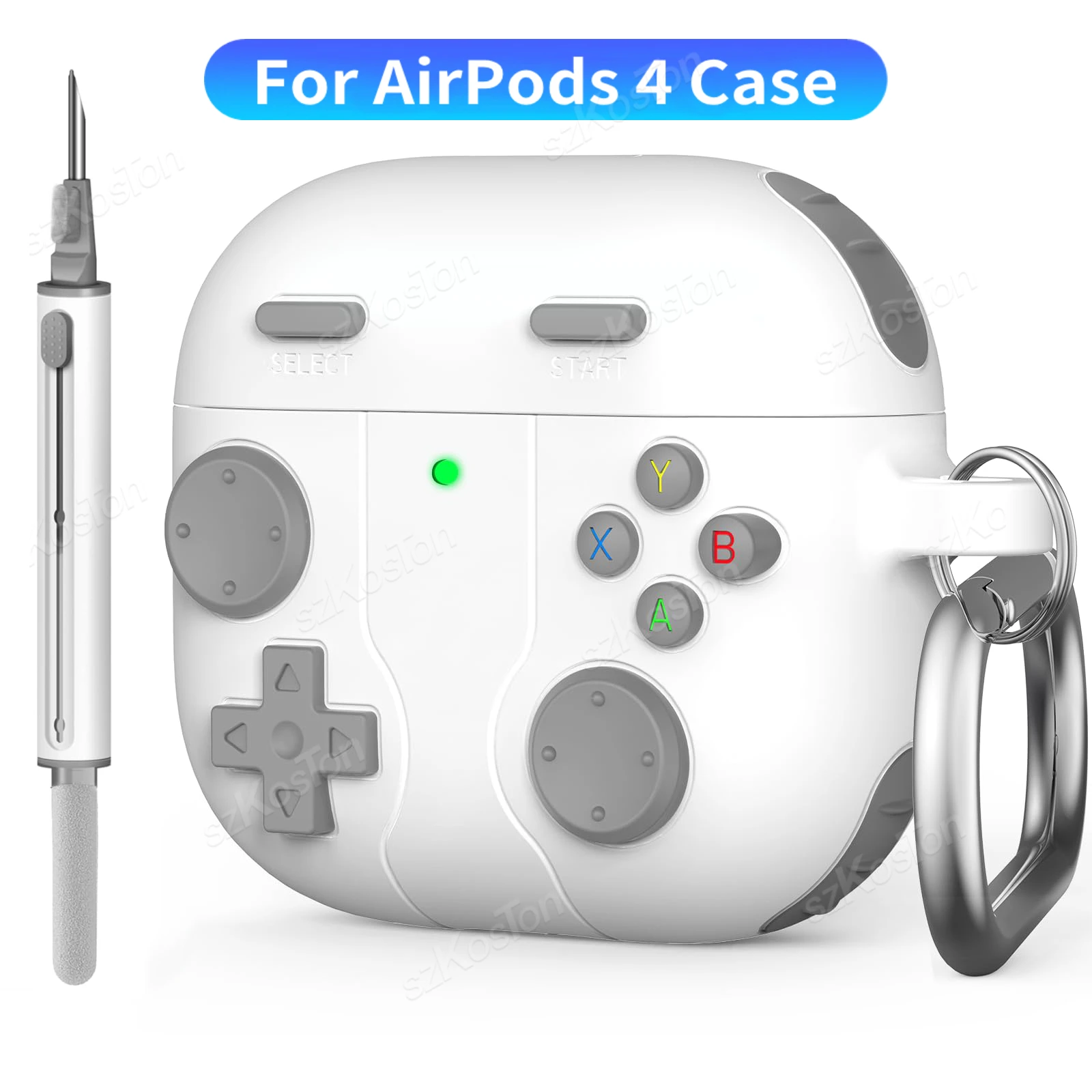 Funda Silicona AirPods 4 Antigolpes + Kit Limpieza