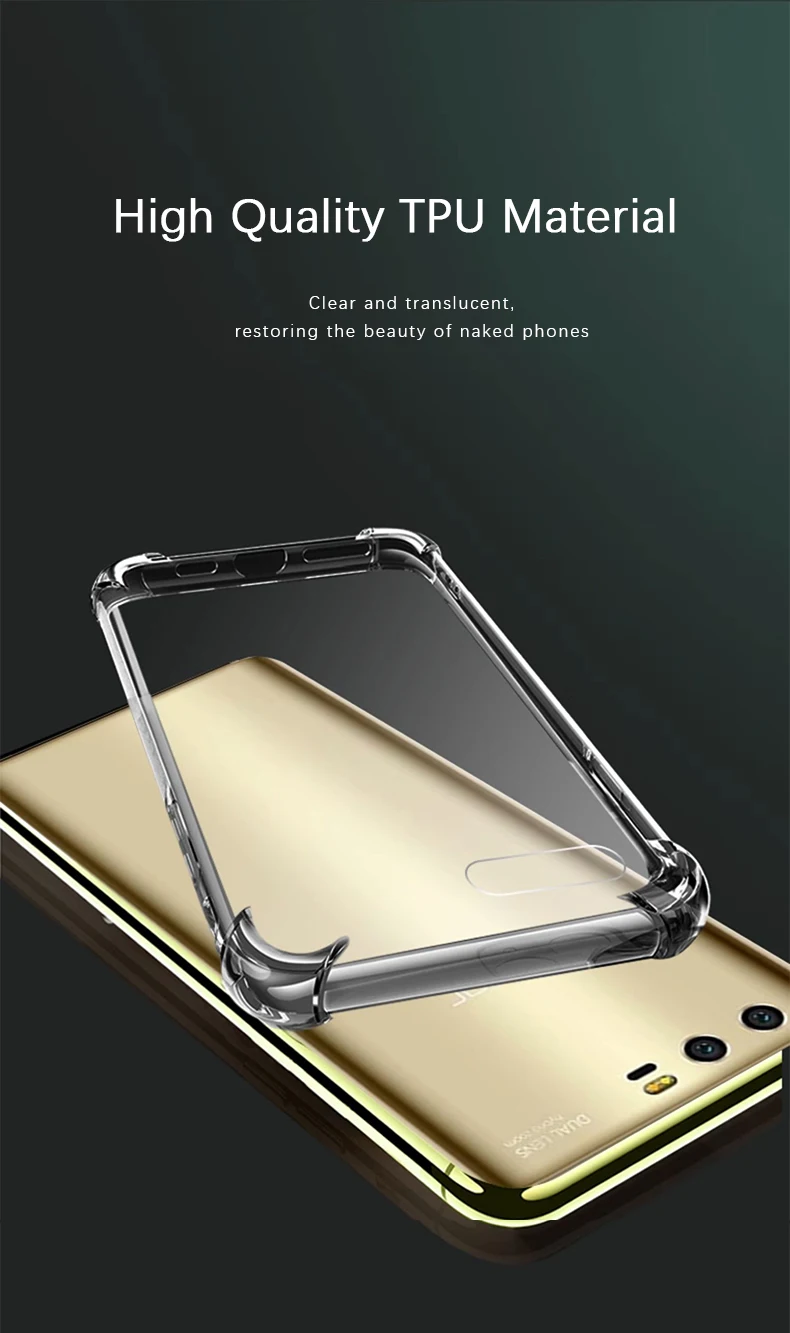 Funda puesta en mano mostrando agarre y transparencia
