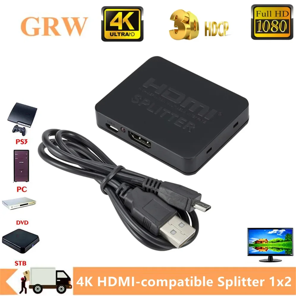 Divisor HDMI 4K 1x2 para Pantalla Dual en PC y Consola