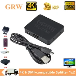 Divisor HDMI 4K 1x2 para Pantalla Dual en PC y Consola