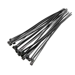 Bridas de Nailon con Cremallera Autoblocante y Anilla Negra